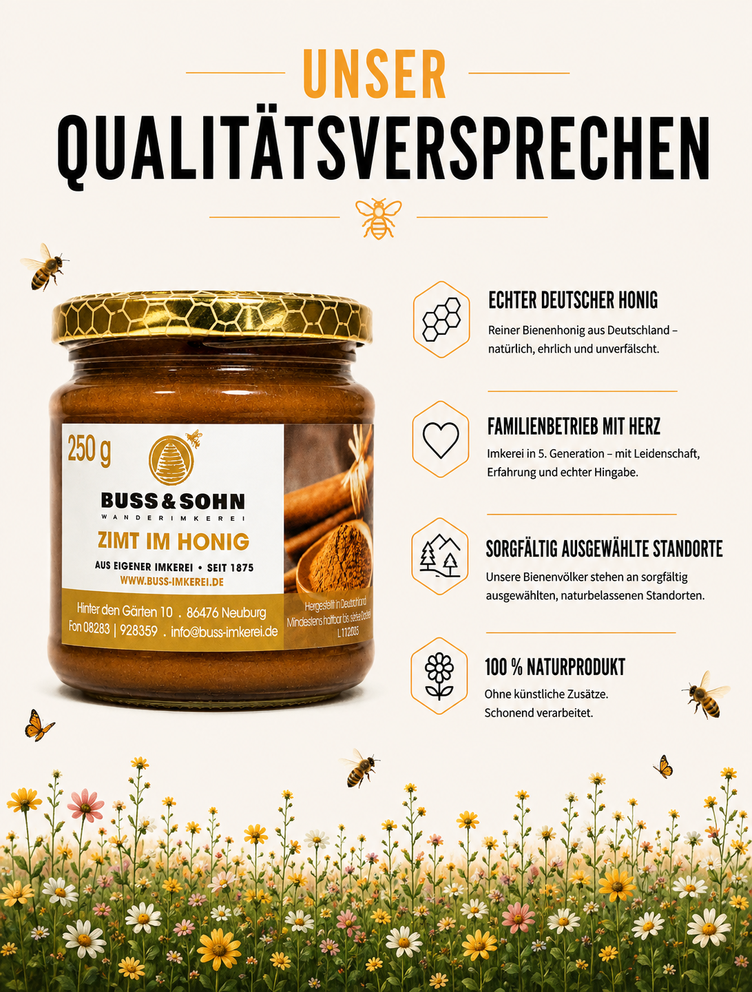 Ceylon-Zimt im Honig 250g