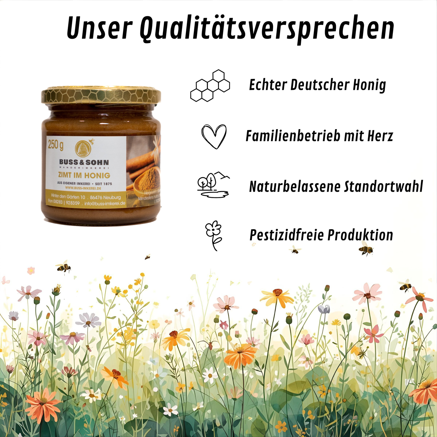 Honig mit Ceylon-Zimt 250g