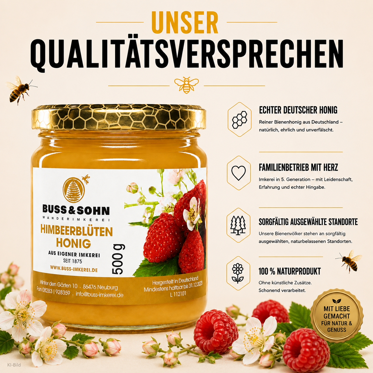 Himbeerblütenhonig 500g