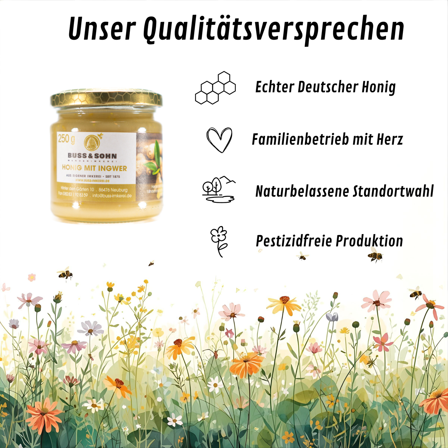 Honig mit Ingwer 250g